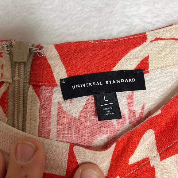 Universal Standard Orange Cream Geo Print Hi Low Skirt sz L (22-24) - Picture 6 of 10